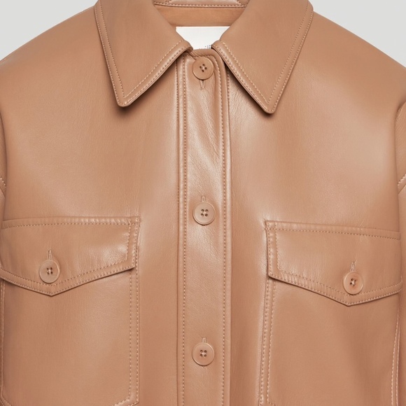 Aritzia - The Ganna Vegan Leather Jacket (XS) (Oversized) (Brown) - Picture 7 of 10